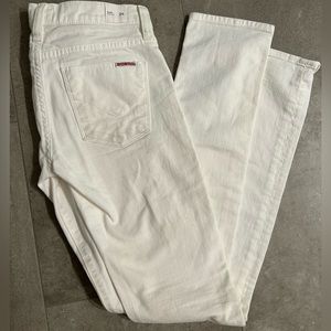 Hudson shine mid rise skinny white jeans